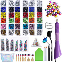 7210pcs Hot Fix Rhinestones EU or US PLUG Hot Fix Applicator with 7 Different Nozzles Cleaning Tool Tweezers Brush Tool Set 2024 - buy cheap