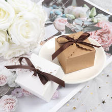 10pcs Vintage Retro Mini Kraft Paper Candy Box DIY Birthday Wedding Favor Gift Box Small Single Cake Packaging Box With Ribbon 2024 - buy cheap