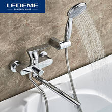 LEDEME Bathtub Faucet set for Bathroom Outlet Pipe Chrome Plated Bath Faucets Surface Brass Bathtub Faucets Shower Head L2234 2024 - buy cheap