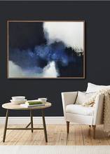 Blue Abstract Painting Ocean Painting Black White Painting Large Wall Art Horizontal Wall Art Handmade Art Blue Oil Painting 2024 - buy cheap