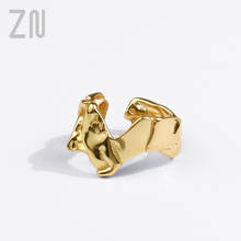 ZN Europe and America Fashion Trendy Jewelry Accessories Gifts Irregular Geometric Shape Creative Opening Finger Rings for Women 2024 - buy cheap