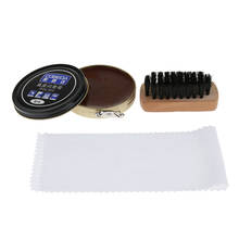 3 Pieces Leather Boots Shoes Polish Kit Suede Brush Shine Cream Cloth 2024 - buy cheap