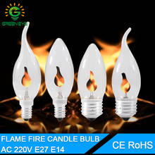 led bulb E14 E27 Edison Flicker Flame Led Candle Light Fire Lighting Vintage 3W AC220V 240V Tail Retro Decor Energy Saving Lamp 2024 - buy cheap