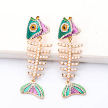 Wholesale Women  Dangle Earrings 2021 New Geometric Pearl Drop Hanging Earrings Trendy Pendientes Party Jewelry Accessories 2024 - buy cheap