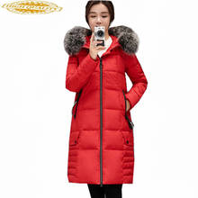 Real Fox Fur Collar Winter Jacket Women Thick Coat Female White Duck Down Jackets Long Parka Maxi Size 5XL Abrigo WXF453 2024 - buy cheap