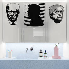 Adesivo de parede decalque para parede do presidente donald, adesivo removível de desenhos animados, arte de parede para quarto e sala de estar, decoração de casa 2024 - compre barato