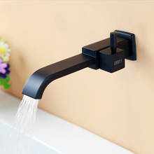 Black all copper single cold rectangular household 4 points mop pool in-wall faucet 2024 - buy cheap