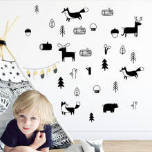 Nordic Style Tribal Animals Woodland Forest Vinyl Wall Sticker For Nursery Kids Room Decor Wall Decals Mural Stickers Decoration 2024 - buy cheap