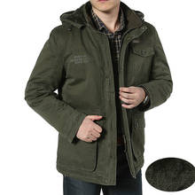 Мужская зимняя куртка размера плюс 7XL 8XL, мужская хлопковая кашемировая парка, Повседневная ветровка с несколькими карманами и капюшоном на воротнике 2024 - купить недорого