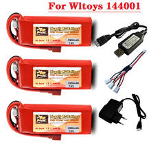 Wltoys-conjunto de carregador de bateria lipo 144001, para wltoys 7.4, 3300, 2s, 1/14 v, 144001 mah 2024 - compre barato