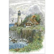 Lighthouse on the cliff patterns counted 11CT 14CT 18CT Cross Stitch Set DIY Cross-stitch Kits Embroidery Needlework Home Decor 2024 - buy cheap