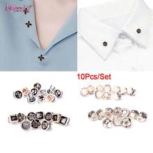 10Pcs/Set Mini Cute Pins Button Flower Pearl Rhinestones Brooch Set Women Suit Sweater Lapel Pin Brooches Collar Badge Jewelry 2024 - buy cheap