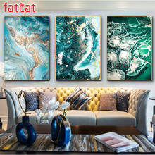 FATCAT Abstract dark green landscape diy 5d diamond painting full square round mosaic embroidery sale triptych kits AE2551 2024 - buy cheap