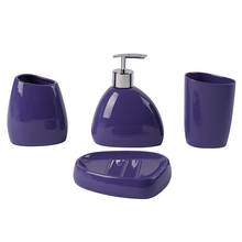 1 Set 4pcs Acrylic Bathroom Supply Premium Toilet Set Toothbrush Holder Soap Dish Tooth Mug Lotion Bottle Bathroom Suit (Purple) 2024 - buy cheap