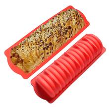 Caterpillar Ribbed Loaf Pan Silicone Mold Bread Hot Dog Form Bakeware Bread Mold For DIY Dessert Baking Cake Tools Random Color 2024 - buy cheap