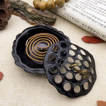 T Creative Copper Alloy Lotus Incense Burner Home Decor Handcrafts Coil Censer Holder Religious Articles Yoga Office Ornaments 2024 - buy cheap