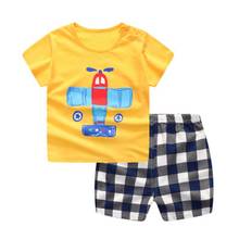 Брендовые хлопковые комплекты для малышей, Спортивная футболка для мальчиков и шорты, комплекты одежды для малышей, одежда для маленьких мальчиков, одежда для маленьких мальчиков 2024 - купить недорого