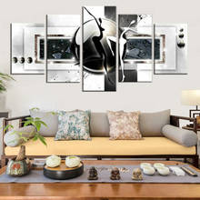 Arte abstrata em tela 5 peças, arte de dança humana, parede impressão hd, poster de pinturas de decoração de sala de estar, casa, imagens 2024 - compre barato