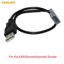 Feeldo cabo de áudio de carro 2.0 usb para 4 pinos, cabo de conector de extensão para kia kx5 sorento sonata, adaptador 2024 - compre barato