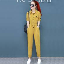 Elegant Jumpsuits For Women 2019 Bodysuit Female Button Elastic Waist Patchwork Casual Overalls Paysuits Women Dungarees DD2335 2024 - buy cheap