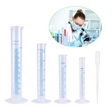 4pcs Scientific Plastic Graduated Cylinder Set 10ml 25ml 50ml 100ml Measuring Cylinder for Experiment with 30pcs Plastic Dropper 2024 - buy cheap