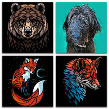 5D Full Square Diamond painting embroidery Cross stitch Animals colorful bear dog fox 3D DIY Round Drill Drawing mosaic 160 2024 - buy cheap