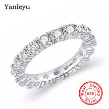 Yanleyu Single Row Full CZ Diamand Ring True 925 Sterling Silver Cubic Zirconia Wedding Engagement Rings for Women PR378 2024 - buy cheap