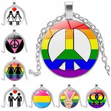 Colgante de arcoíris con hebilla de langosta, collar de arcoíris de Orgullo Gay lésbico, joyería 2024 - compra barato