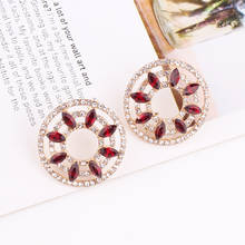 LUBOV Sun Flower Exquisite Red Flowers Yellow Resin Stamen Geometric Stud Earrings For Women Gifts Fashion Jewelry Wholesale 2024 - buy cheap