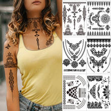 Waterproof  Temporary tattoo stickers Lace Tatto India Henna Chandelier rose flower body art blacke ink taty for women 2024 - buy cheap
