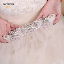 TOPQUEEN-velo de novia blanco brillante con diamantes de imitación, velo de novia con perlas de cristal y diamantes de imitación, para boda, VS208 2024 - compra barato