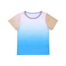 Breathable Summer Little Boys T-shirt, Creative Random Dyeing Gradient Color Short Sleeve Round Collar Top Casual Clothes 18M-6T 2024 - buy cheap