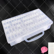 Caja de almacenamiento para accesorios de pintura de diamantes, contenedor transparente, 56/60/64 cuadrículas, 5D 2024 - compra barato