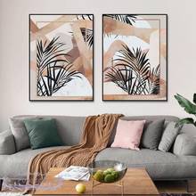 Pintura en lienzo de hoja de palma abstracta, imagen artística de pared, póster impreso creativo moderno para sala de estar, decoración del hogar sin marco 2024 - compra barato