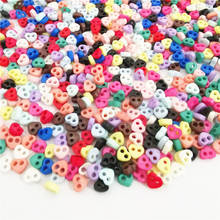 1000pcs 12 Colors 4mm Mini Tiny Heart 2 Holes Buttons Plastic Sewing Doll Clothes Button Embellishments Scrapbooking Cardmaking 2024 - buy cheap