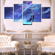 Home Decoration Posters Framework Living Room 5 Panel Anime Your Name Modern Painting On Canvas Wall Art Pictures HD Printed 2024 - buy cheap