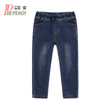 DE PEACH Autumn Children Clothing Baby Boys Jeans Trousers Kids Casual Denim Pants Winter Boys Girls Stretch Cotton Cowboy Pants 2024 - buy cheap