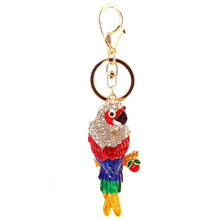 XDPQQ Creative Cute Colorful Parrot Keychain Animal Myna Bird Keychain Metal Rhinestone Pendant Small Gift 2024 - buy cheap
