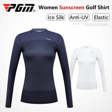 Camiseta feminina de golfe pgm, camiseta de verão para mulheres, roupas anti uv, camisa de seda protetora solar ultrafina, respirável, camiseta casual nova 2024 - compre barato
