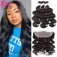 Beauty Forever Brazilian Body wave Hair Bundles With Lace Frontal Free Part Transparent Lace Frontal 100% Remy Hair 2024 - buy cheap