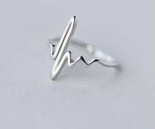 Oly2u Punk ECG Ring Fashion Jewelry Lifeline Pulse Heartbeat Rings for Women Girls Promise Wedding Gift Accessories 2024 - buy cheap