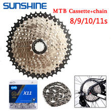 SUNSHINE 11-40/42/46/50T MTB Bike Cassette 8/9/10/11Speed Cycling Flywheel Sprocket  8S 9S 10S11S KMC Chain Derailleur 2024 - buy cheap