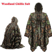 Traje táctico 3D para hombre, capa de hoja de bosque, Paintball, Airsoft, francotirador, Ghillie, ropa de camuflaje de caza 2024 - compra barato