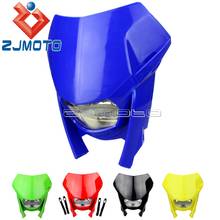 Dirt Bike Blue Headlight Fairing Universal For YAMAHA YZ YZF WR TTR  Motocross Headlight Mask For SUZUKI DR DRZ RM RMZ 250 450 2024 - buy cheap