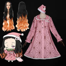 Fantasia de cosplay de demon slayer, pijama com pezinhos para cosplay de kamado nezuko 2024 - compre barato