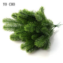 YO CHO 10pcs Artificial Plant Fake Pine Branches Green Plants Pine Twig Leaves Home Party Wedding Decor Christmas Tree Decor 2024 - buy cheap