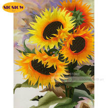 5D DIY Sunflower Diamond Painting Flowers Cross-Stitch Kits Full Drill Square Round 3D Daimond Embroidery Decoration Home Gifts 2024 - buy cheap