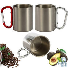 1Pcs Portable 220ML Copper Coffee Mug Drinking Cup with Carabiner Handle for Party  Outdoor Camping Cups Picnic Tableware 2024 - buy cheap