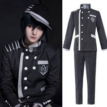 Fantasia de cosplay danganronpa v3, fantasia de dia das bruxas, shuichi, traje escolar com calça e chapéu, para cosplay 2024 - compre barato