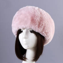Caliente ruso invierno Faux Fox Fur Hat cálido suave Fox sombreros de bombardero de piel otoño mujeres calidad hecho a mano Faux Fox Caps 2024 - compra barato
